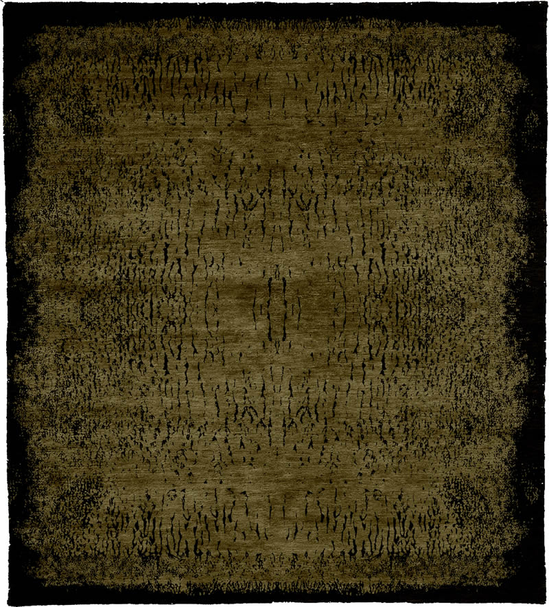现代风格咖黑色抽象图案地毯贴图-高端定制