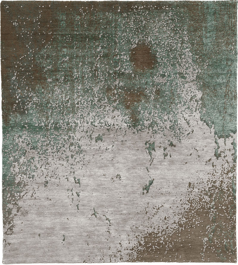 现代风格灰青色抽象图案地毯贴图-高端定制