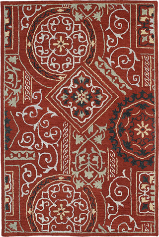 美式风格红色花纹图案地毯贴图-2