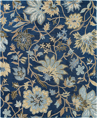 美式风格蓝色花纹图案地毯贴图-2