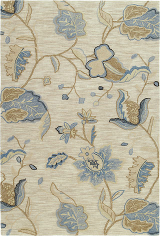 美式风格咖蓝色花纹图案地毯贴图-2