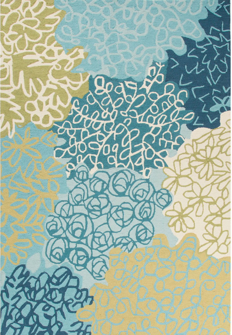现代风格蓝色抽象花纹图案地毯贴图
