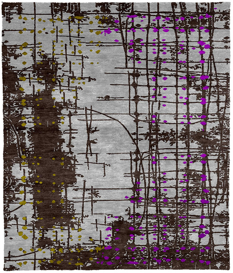 现代风格咖灰色抽象图案地毯贴图-2