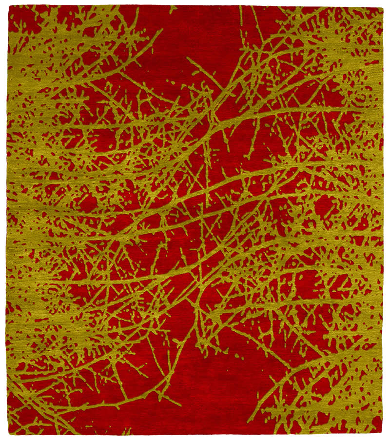 现代风格红黄色抽象职业图案地毯贴图