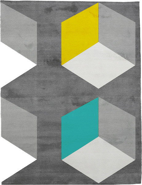 现代风格灰色简单几何格子图案地毯贴图