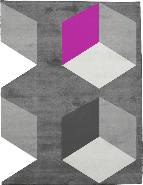 现代风格灰色简单几何格子图案地毯贴图-4