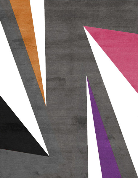 现代风格灰色简单几何图案地毯贴图-2