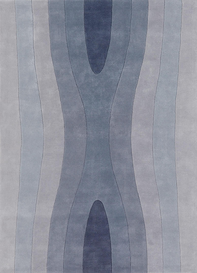 现代风格几何抽象深浅蓝灰色图案地毯贴图-2