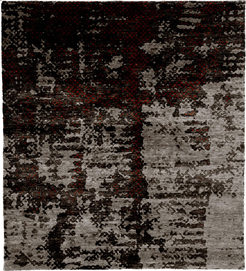 现代风格咖灰黑色抽象图案地毯贴图-高端定