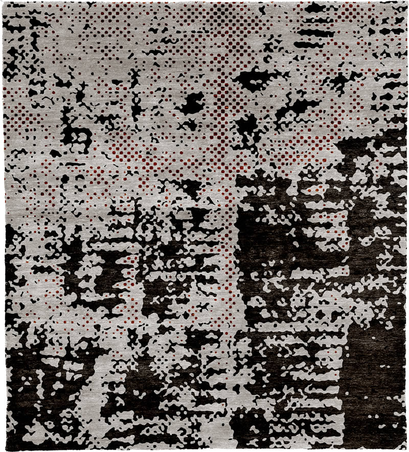 现代风格深咖色抽象图案地毯贴图-高端定制