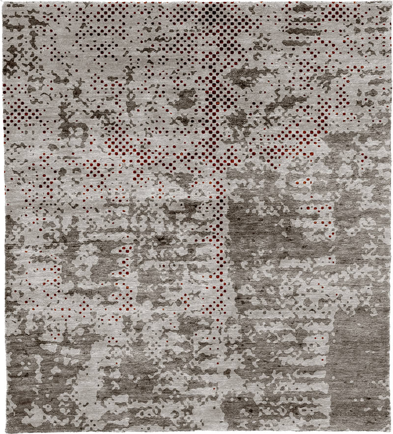 现代风格浅灰咖色抽象图案地毯贴图-高端定