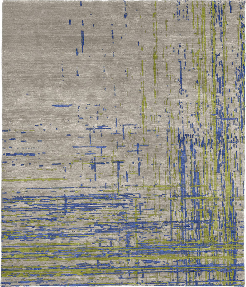 现代风格蓝灰绿色简单抽象图案地毯贴图-高