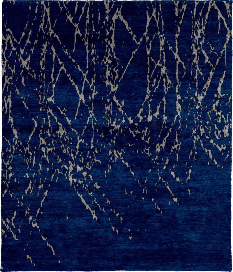 现代风格深蓝咖色简单抽象图案地毯贴图