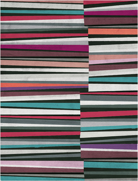 现代风格彩色条纹几何图案地毯贴图-2
