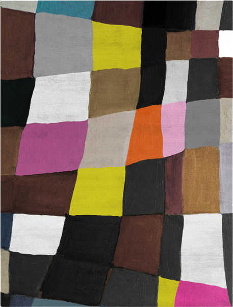 现代风格几何彩色色块图案地毯贴图