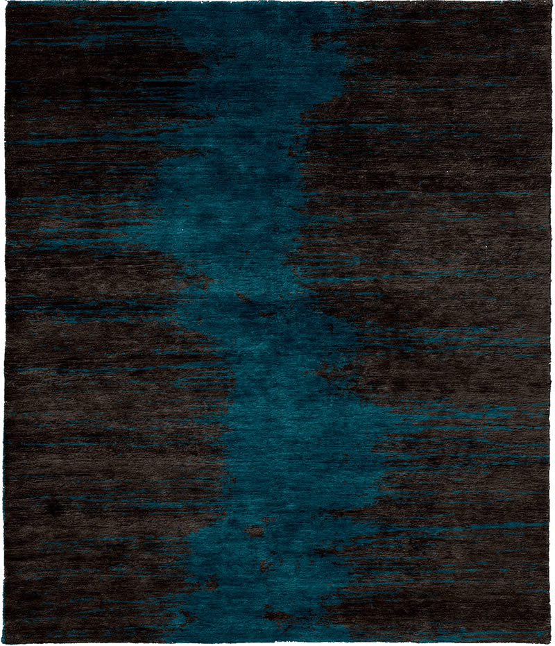现代风格深咖青色抽象图案地毯贴图-高端定