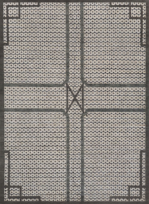 新中式深浅灰色圆圈图案地毯贴图