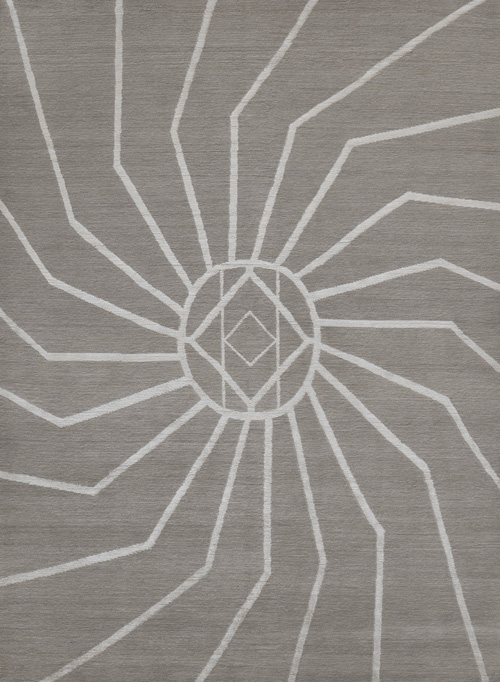 新中式风格简单灰白色几何图案地毯贴图