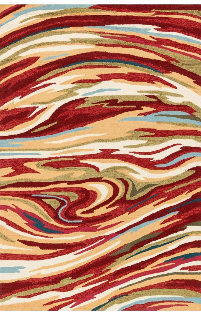 现代风格红橘色抽象图案地毯贴图