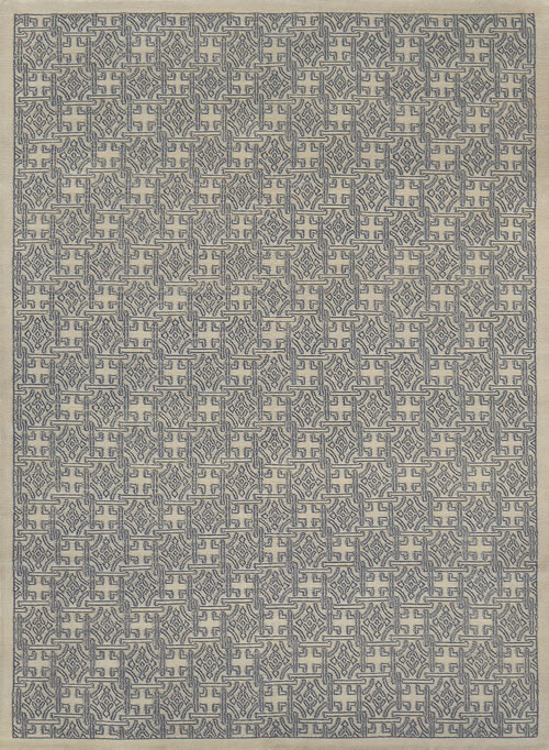 新中式蓝色简单花纹图案地毯贴图