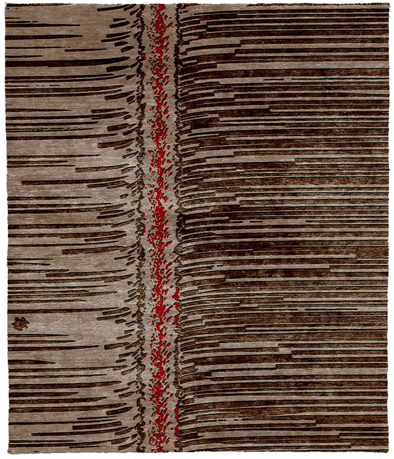 现代风格深咖色抽象条纹图案地毯贴图-高端