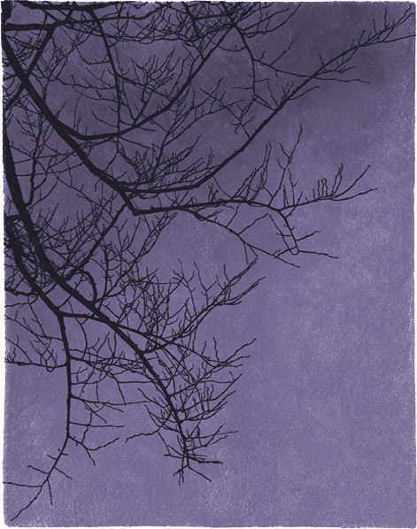 现代风格黑紫色树枝图案地毯贴图