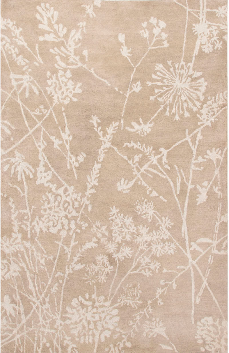 现代风格米黄色植物图案地毯贴图