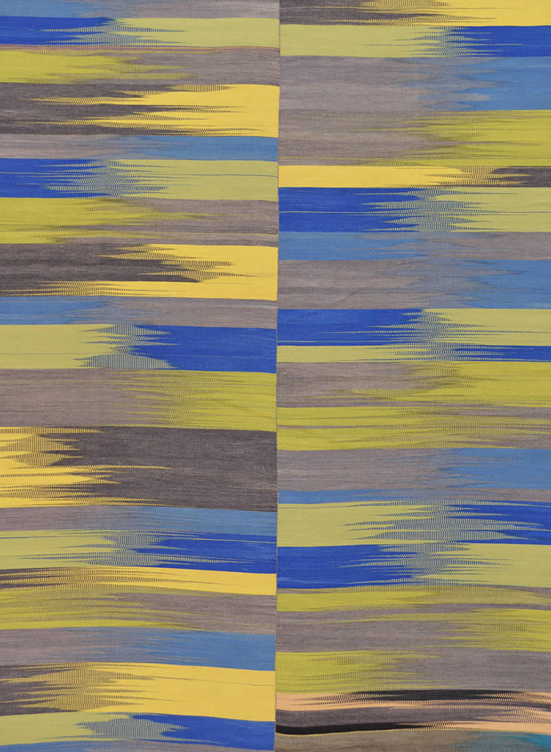 现代风格蓝灰黄色几何图案地毯贴图