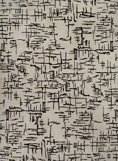 现代风格黑灰白色简单图案地毯贴图
