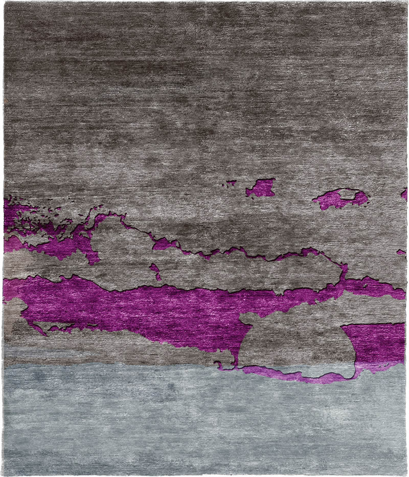 现代风格灰紫色抽象图案地毯贴图-高端定制