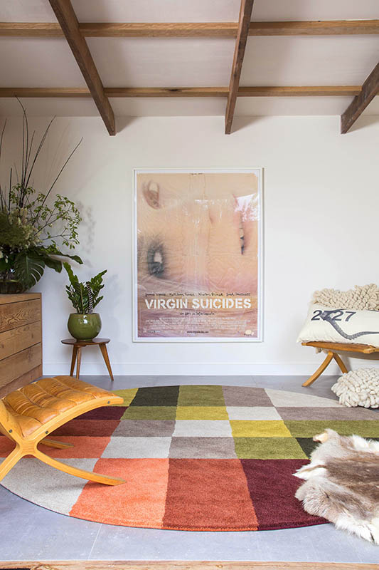 现代美式风格圆形几何彩色图案地毯贴图