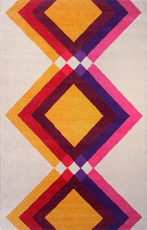 现代美式风格几何彩色图案地毯贴图