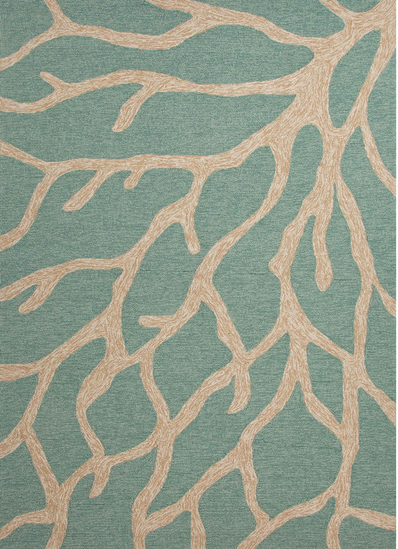 现代风格蓝黄色珊瑚图案地毯贴图