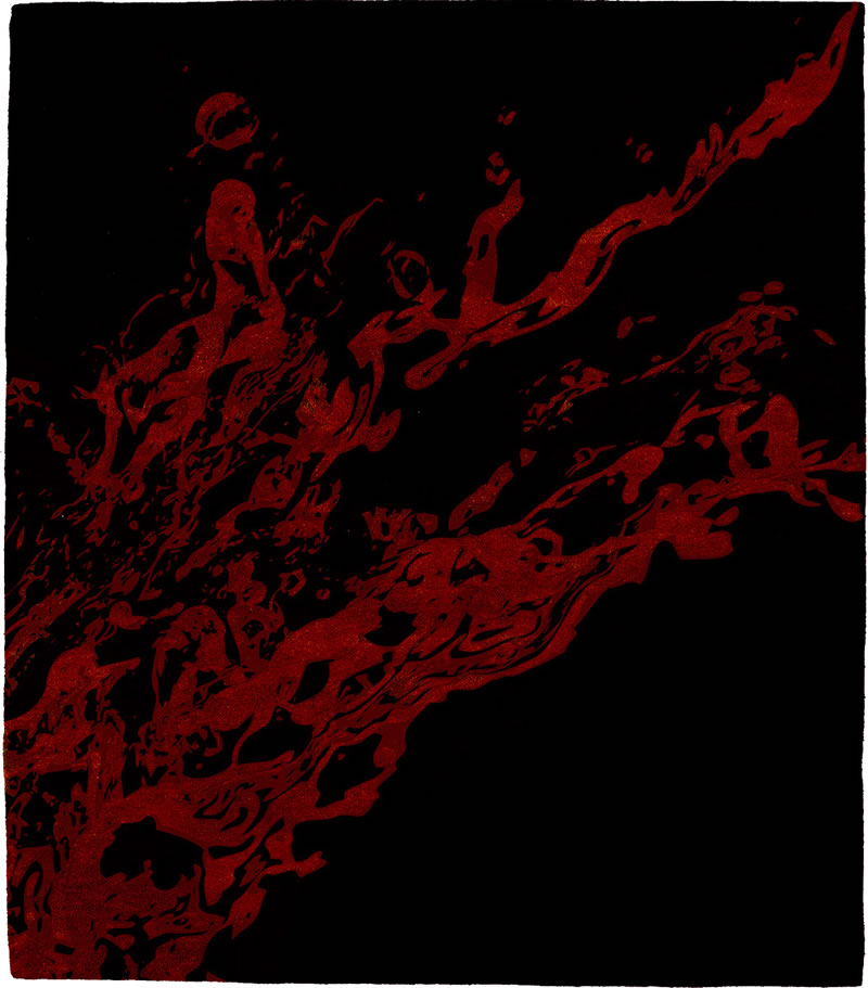 现代风格黑暗红色抽象图案地毯贴图-高端定