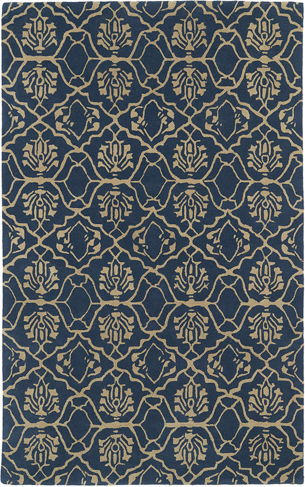 现代美式风格简单蓝色花纹图案地毯贴图