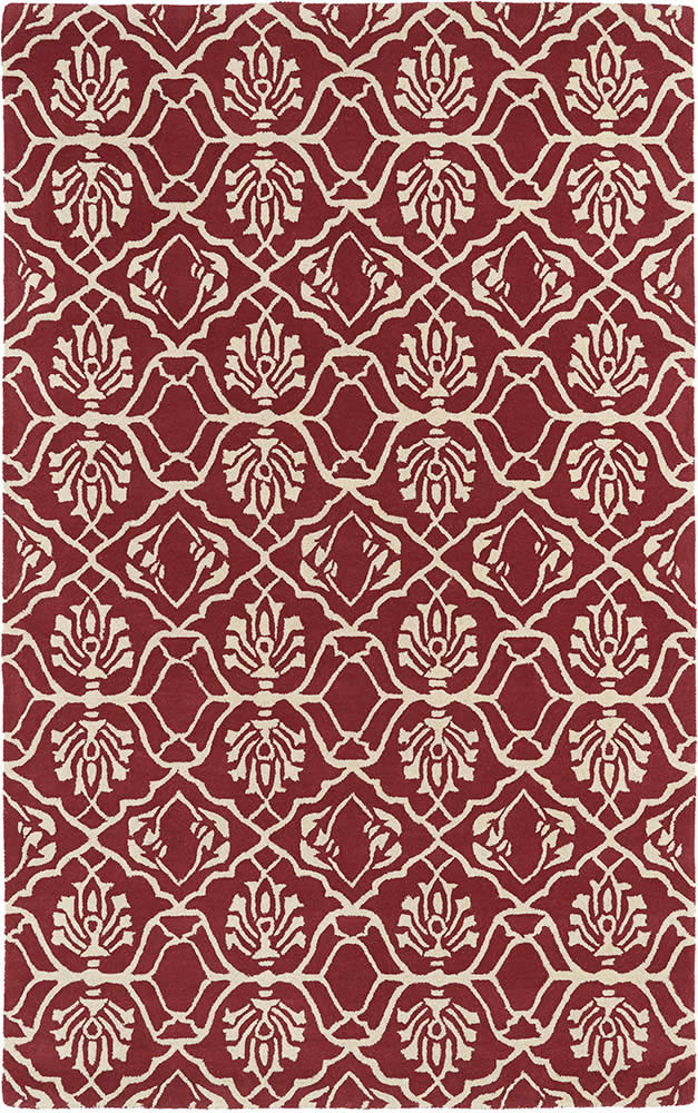现代美式风格简单红白色花纹图案地毯贴图