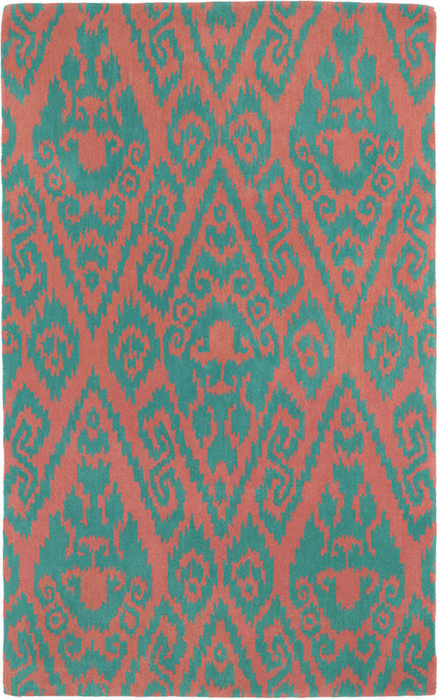 现代美式青红色几何花纹图案地毯贴图