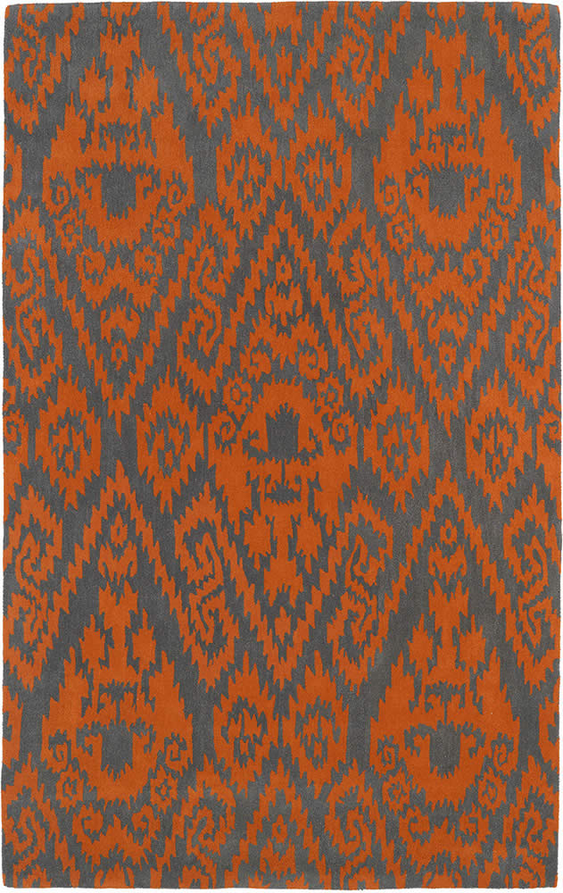 现代美式橘灰色几何花纹图案地毯贴图
