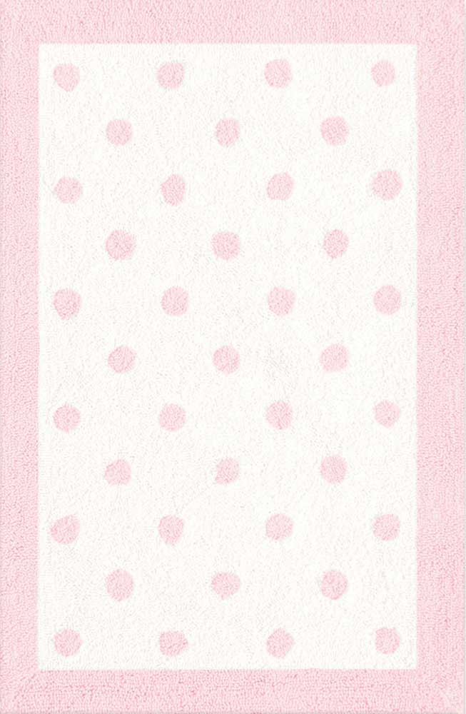 现代风格粉白色圆点图案儿童地毯贴图