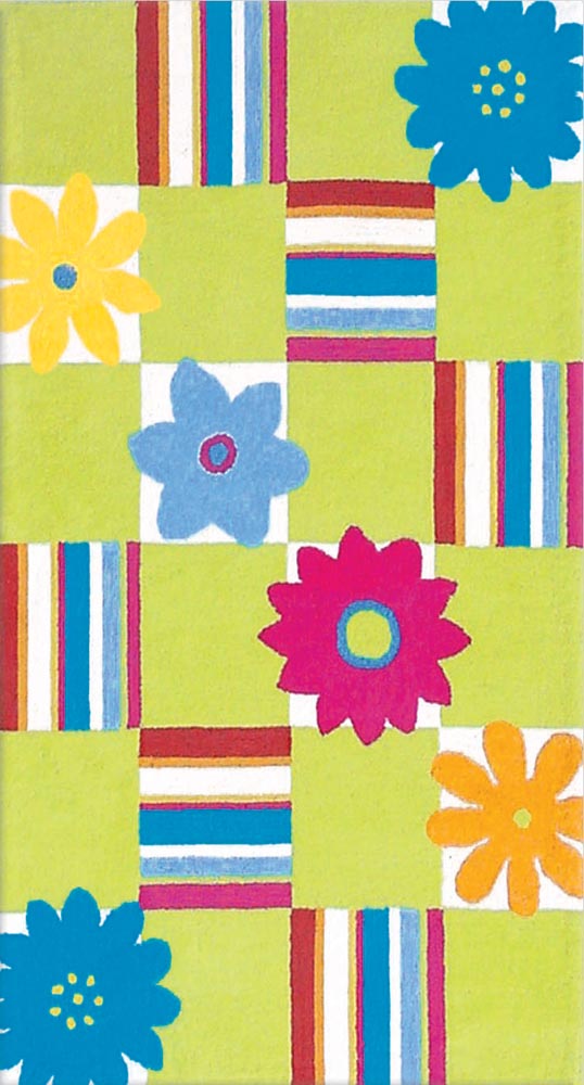 现代风格简单花朵图案儿童地毯贴图
