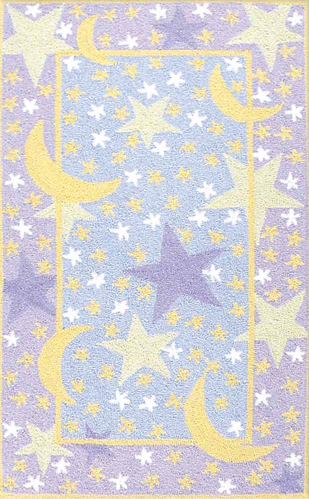 现代风格星星月亮图案儿童地毯贴图