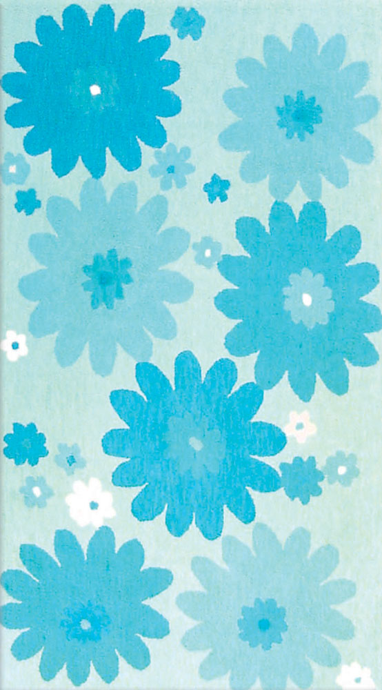 现代风格蓝色花朵图案儿童地毯贴图