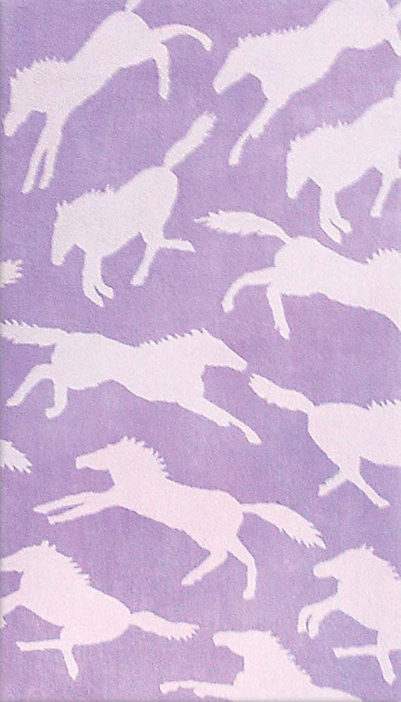 现代风格紫色马图案儿童地毯贴图