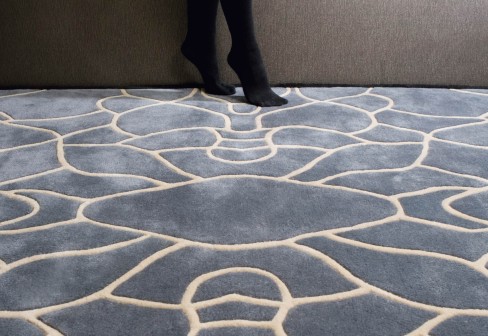 现代风格墨色几何图案地毯贴图