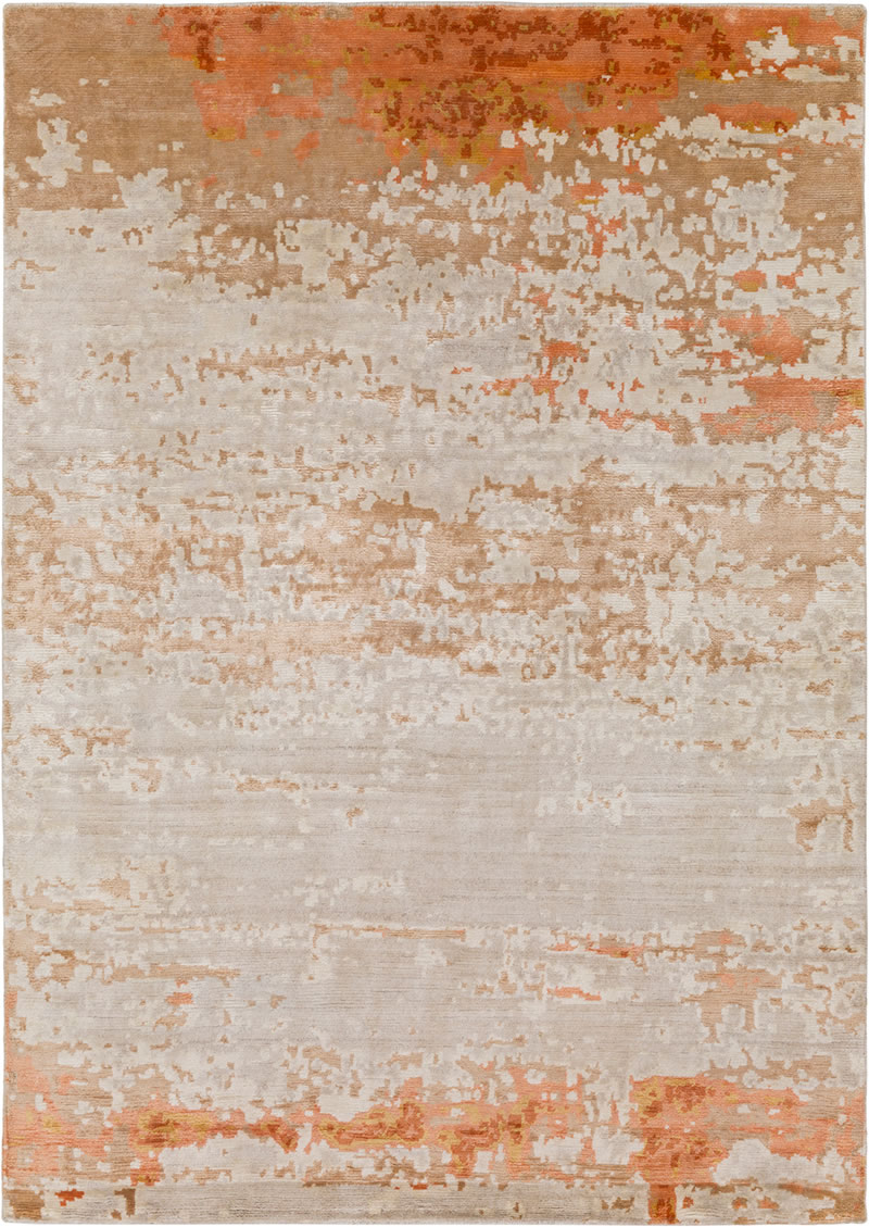 现代风格浅咖橘色抽象图案地毯贴图-高端定