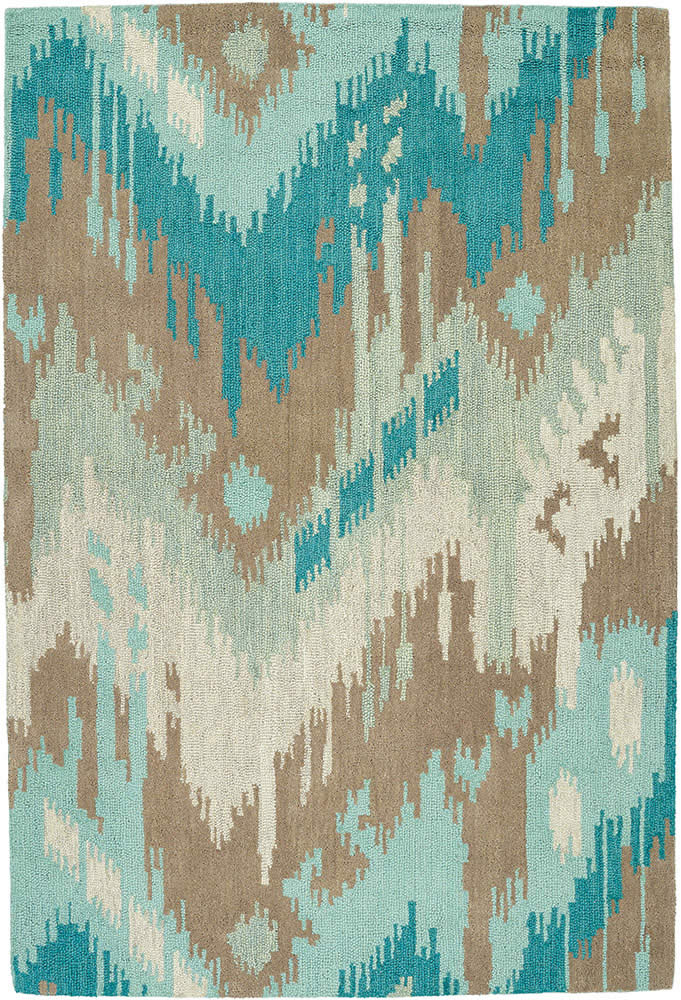 现代美式蓝咖色简单抽象图案地毯贴图