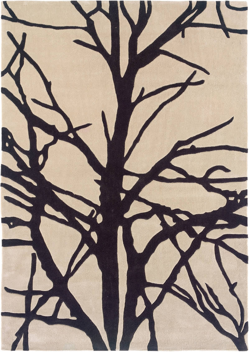 现代风格黑色树枝纹理图案地毯贴图