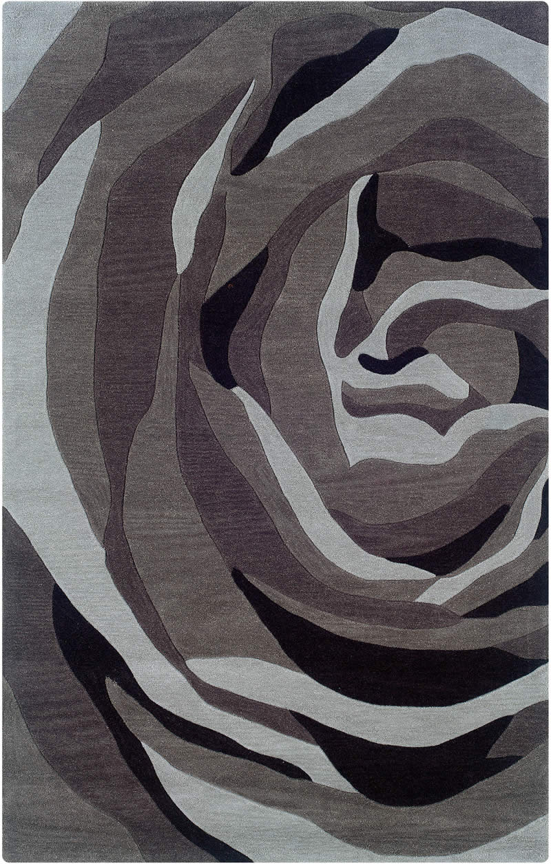 现代风格深浅灰色玫瑰图案地毯贴图