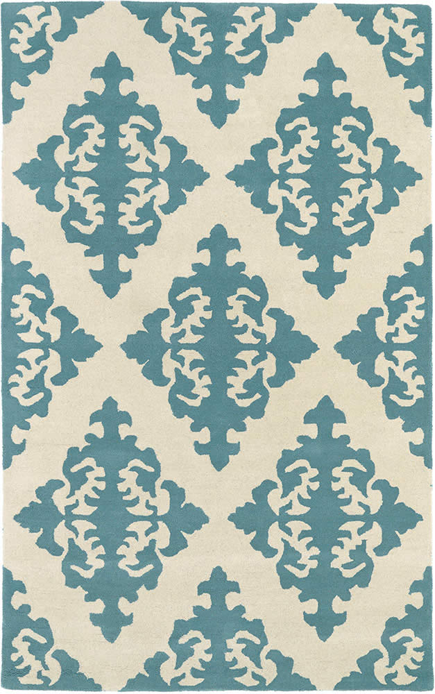 现代美式蓝白色花纹图案地毯贴图