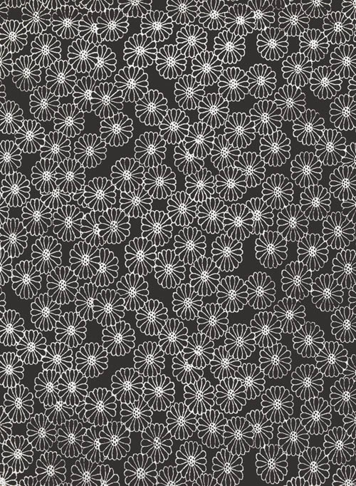 现代风格黑白色小花朵图案地毯贴图